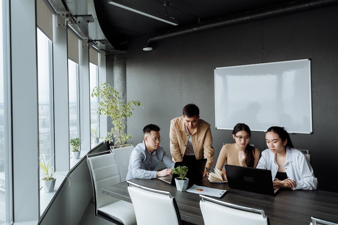 Free People Working at the Conference Room Stock Photo