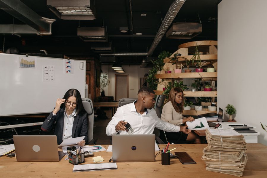 The Larkfield team at work in their Lyon office — photo by Pavel Danilyuk on Pexels