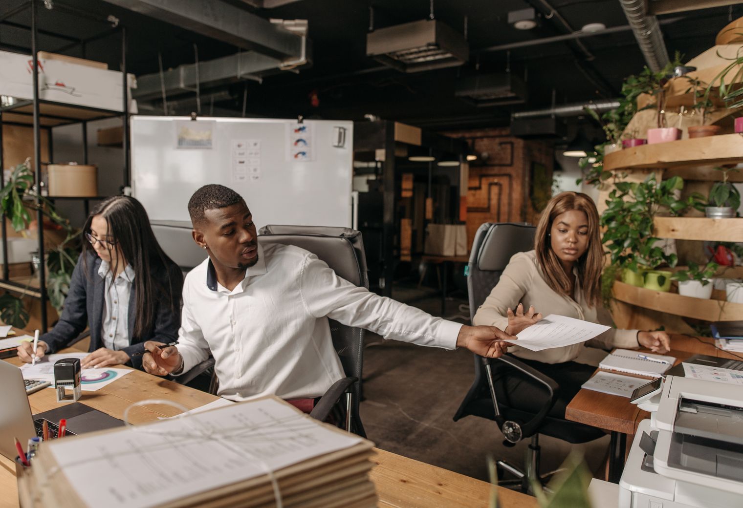 Harmston — office relocation team moving desks and equipment