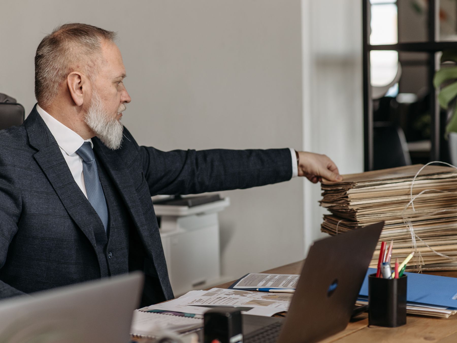 Saxton — office relocation team moving desks and equipment