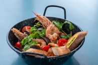 Cooked Food on Black Bowl