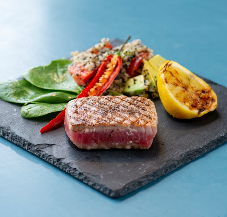 Grilled Tuna Meat With Vegetable Sidings