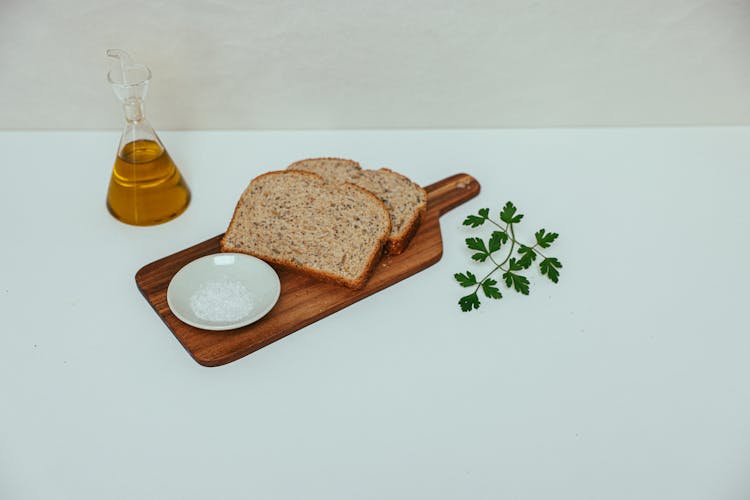 Bread On A Wooden Chopping Board