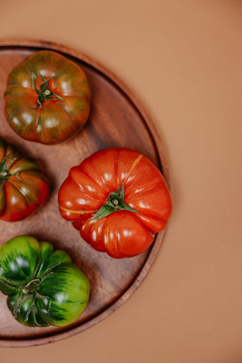 Red Tomatoes on Brown Wooden Tray