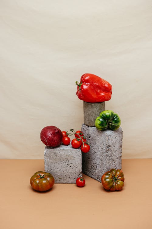 Gratis lagerfoto af blokere, grøntsager, hvid baggrund
