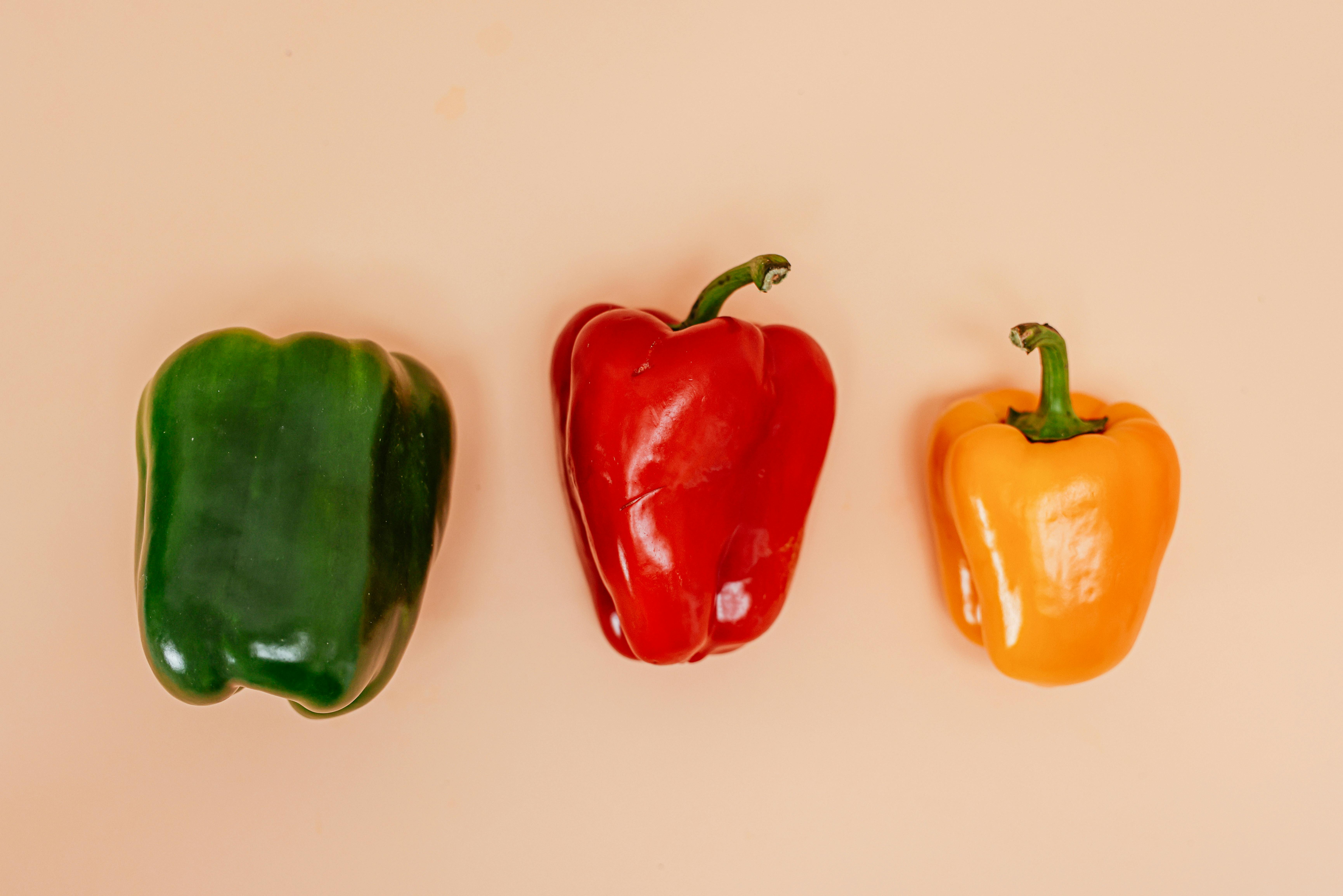 close up photo of bell peppers