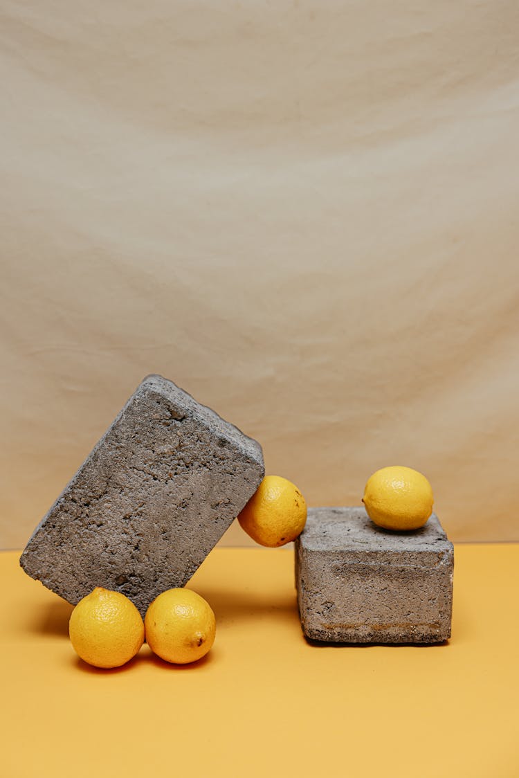 Lemons On Concrete Blocks