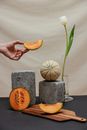 A Photograph of Fresh Melons