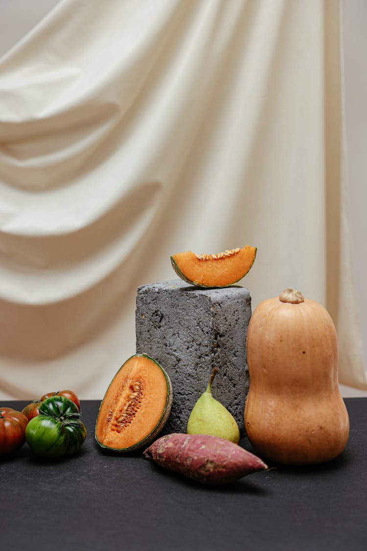 Variety Of Fruits And Vegetables On The Table