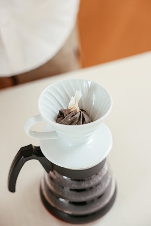 A Close-Up Shot of Coffee being Brewed with a Pour Over Set