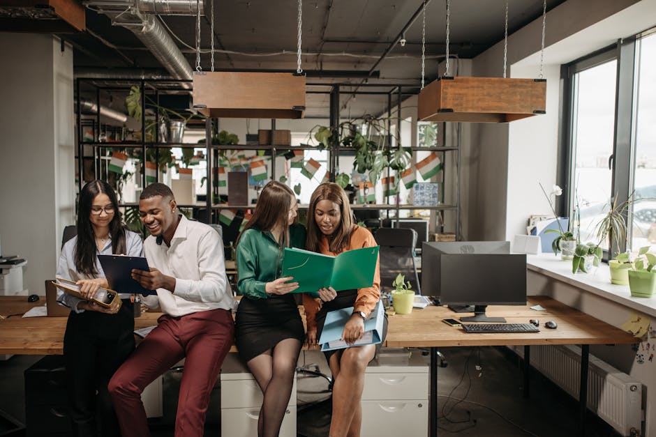 Positive vs Balanced: Reactive Dog Training Results Group of colleagues sharing ideas in a vibrant office environment, promoting team collaboration and diversity.