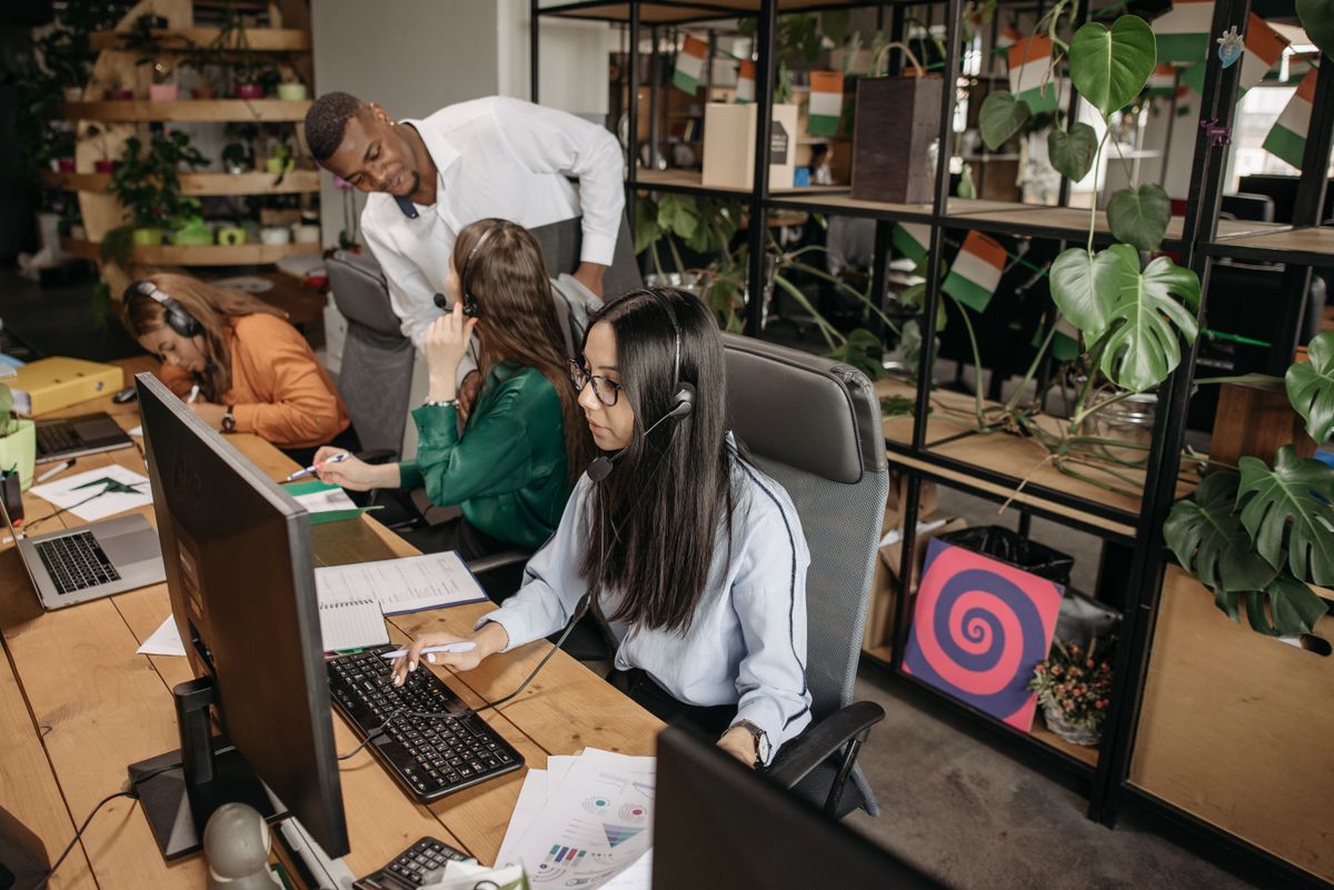 Atlas Transport Express team collaborating in the office