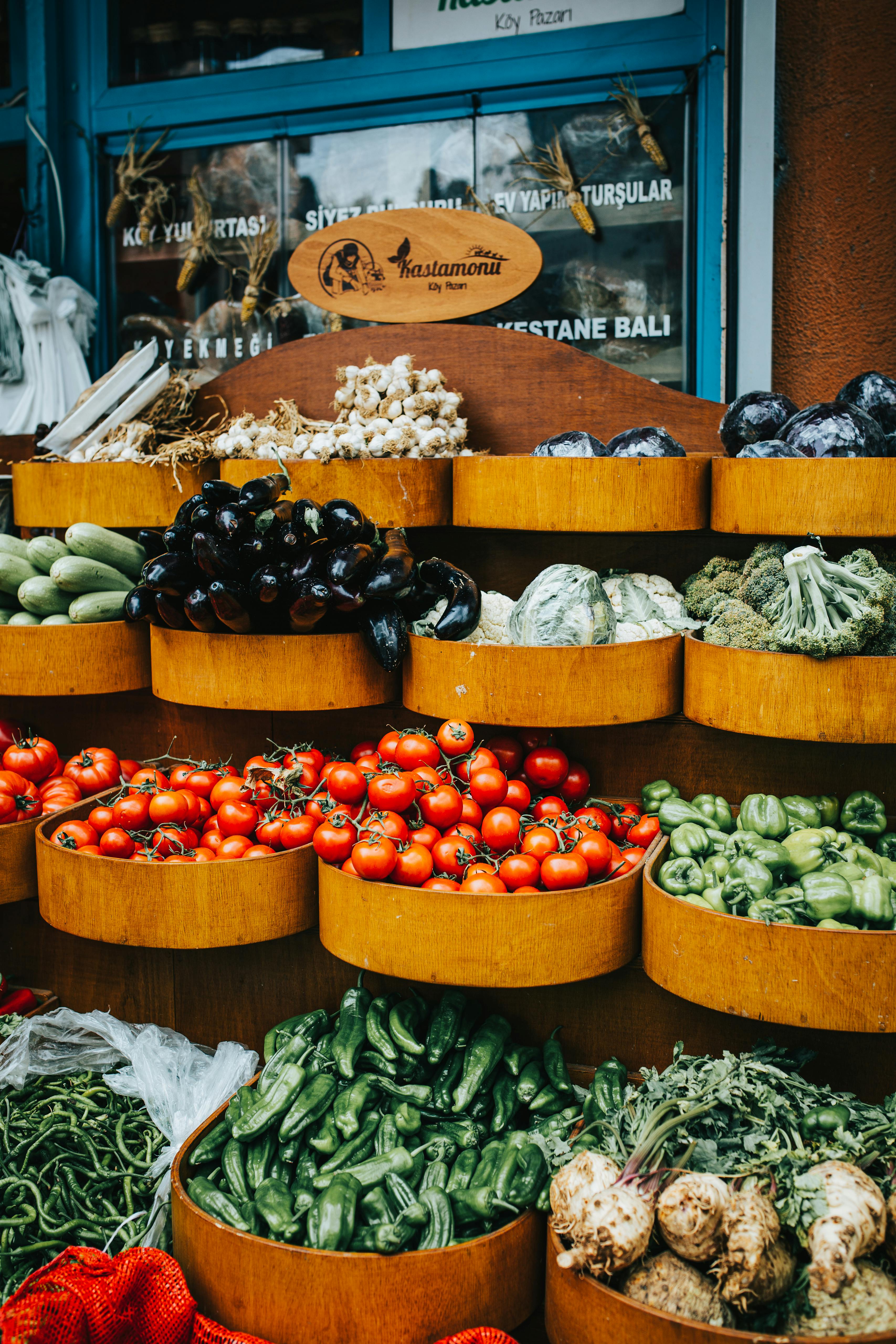 Vegetables on Wooden Shelves · Free Stock Photo