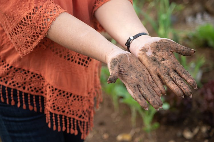 Woman With Dirty Hands