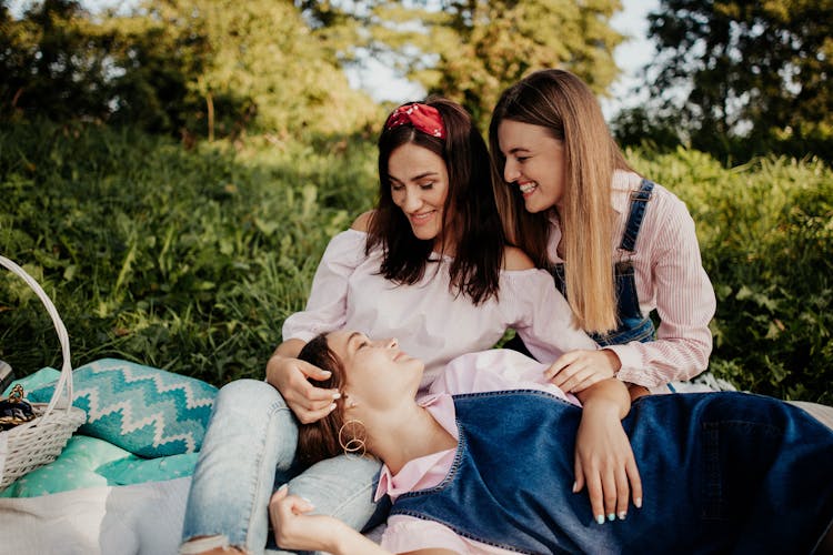 Women Smiling On Picnic