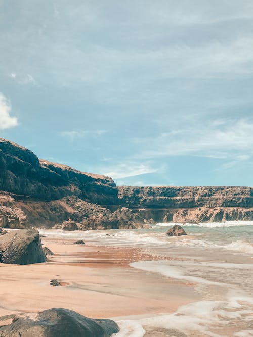 Rocky Cliffs on Sea Shore 