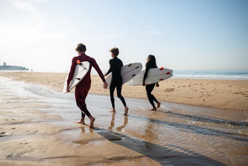 Foto profissional grátis de amigos, andando, areia