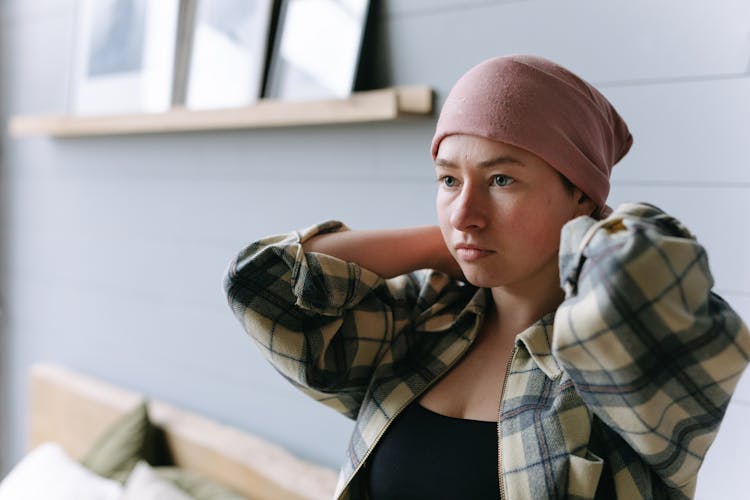 A Woman Wearing A Head Wrap