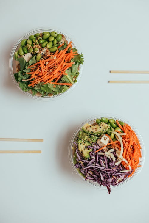 Bowls with Vegetable Salad