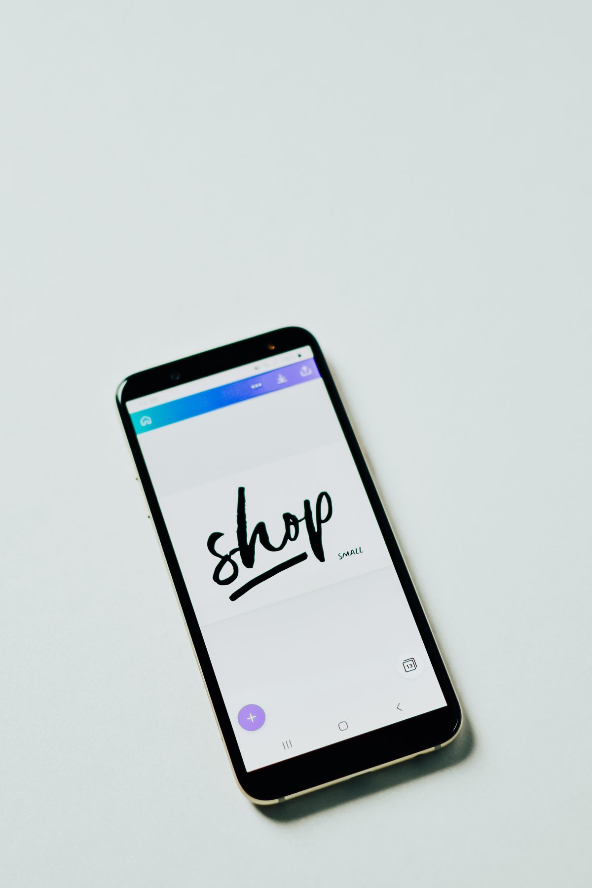 Close-up of a smartphone with a shopping app
