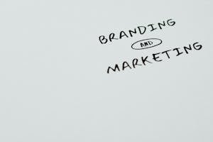 Branding and Marketing Text on a White Surface
