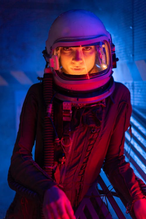 Free Woman Wearing A Spacesuit Stock Photo