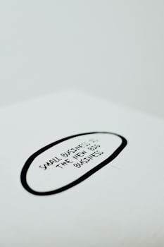 Close-up of an inspiring handwritten quote about small business success on a white background.