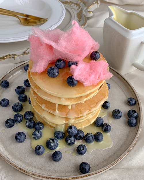 Stack of Pancakes with Blueberries on Top