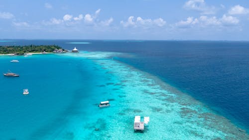 공중, 드론, 몰디브의 무료 스톡 사진