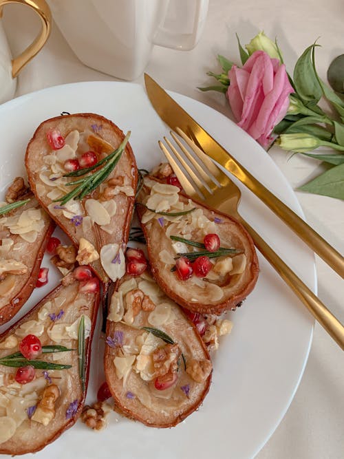 Baked Pears on Plate