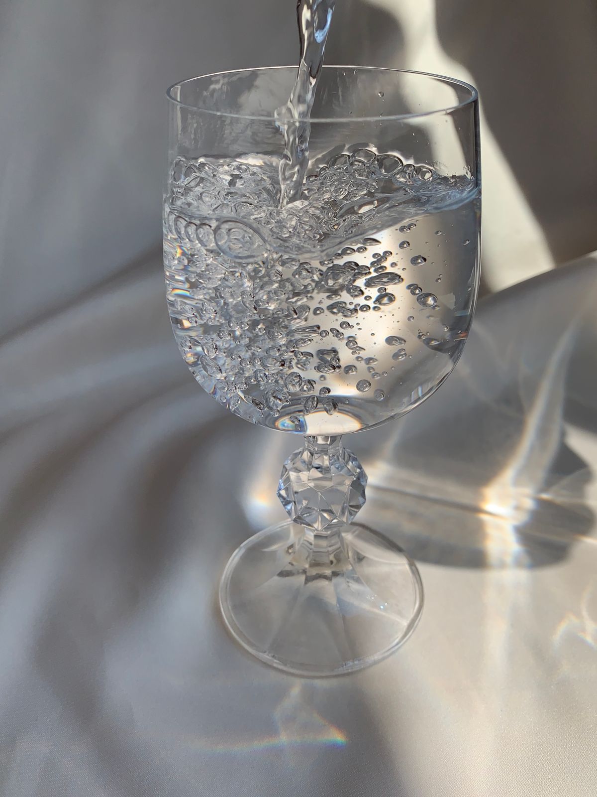 Glass of clean filtered drinking water