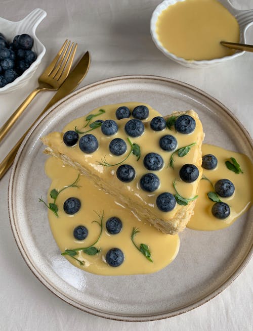 Blueberry Cake on the Plate