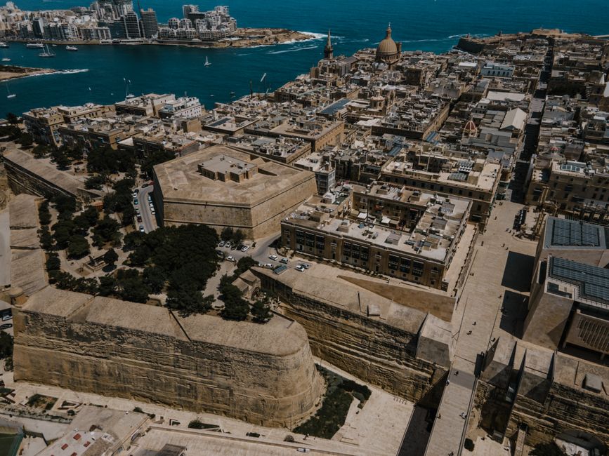 Hotel balcony overlooking the seafront in Sliema, Malta