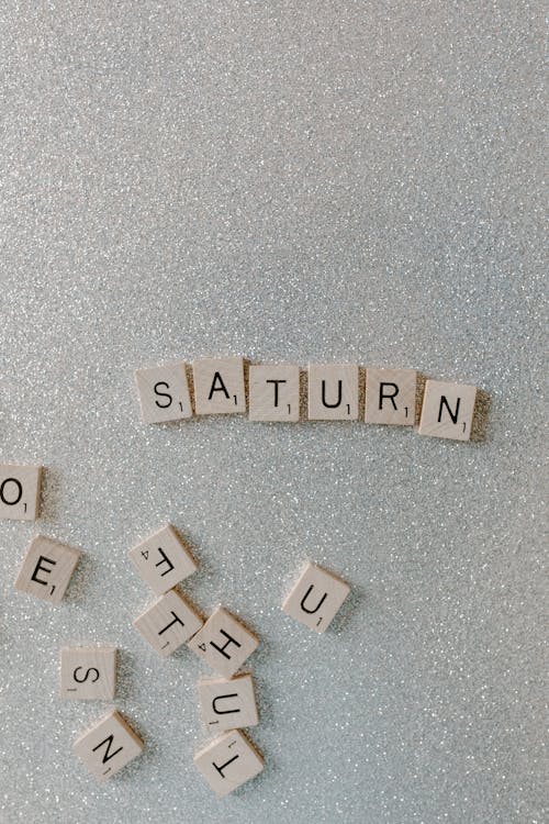 Saturn Spelled Out in Scrabble Tiles