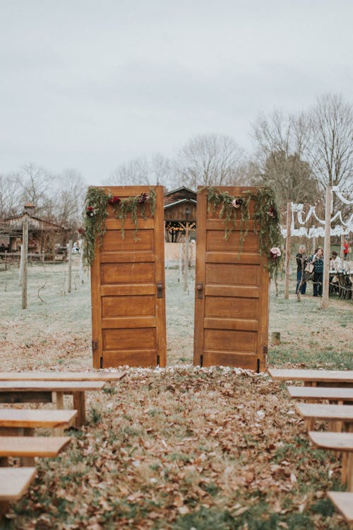 Brown Wooden Shed Near Bare Trees