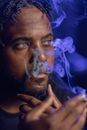 Close-Up Photo of Man Smoking Cigarette
