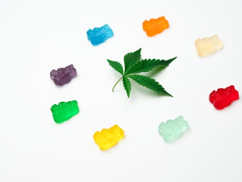 Free Photo Assorted Colored Gummy Bears on White Background Stock Photo