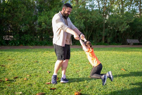 Man Playing with His Son