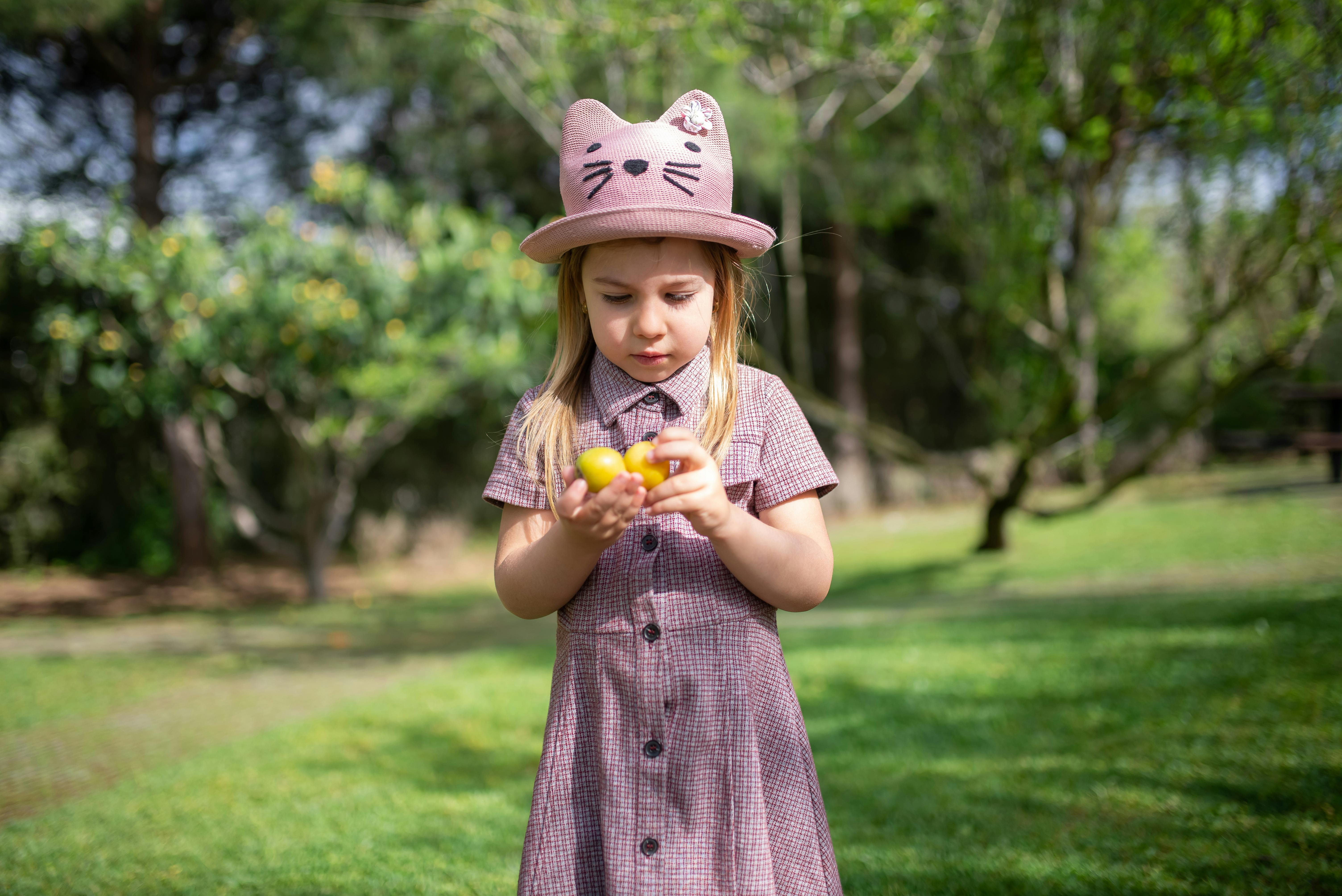 Girl Wearing a Cat Hat
