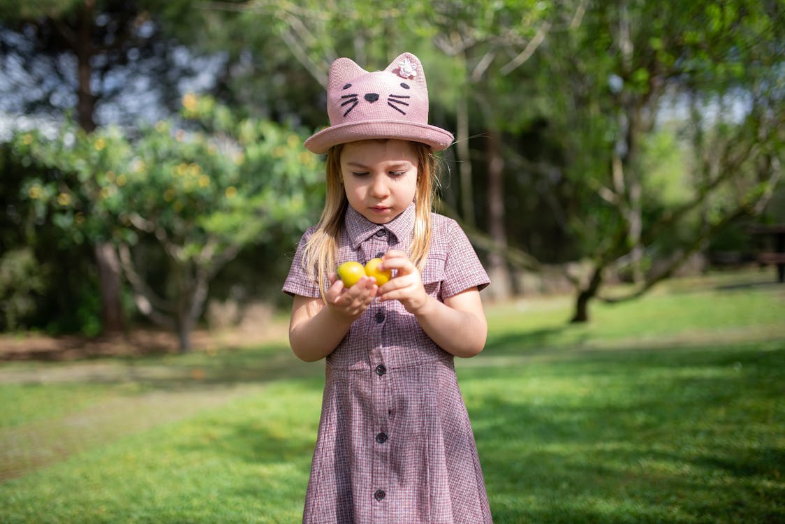 Girl Wearing a Cat Hat