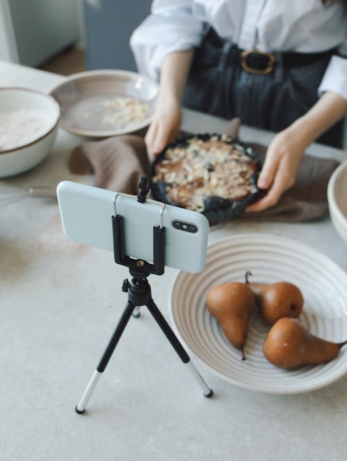 A Vlogger Making a Pie