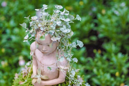 Бесплатное стоковое фото с детская скульптура, жуткий, листья
