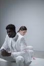 Man in White Dress Shirt Holding a Womans Hand