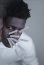 Man in White Crew Neck Shirt
