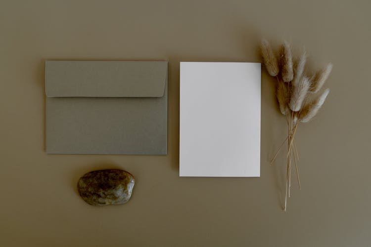 Blank Card Beside An Envelope