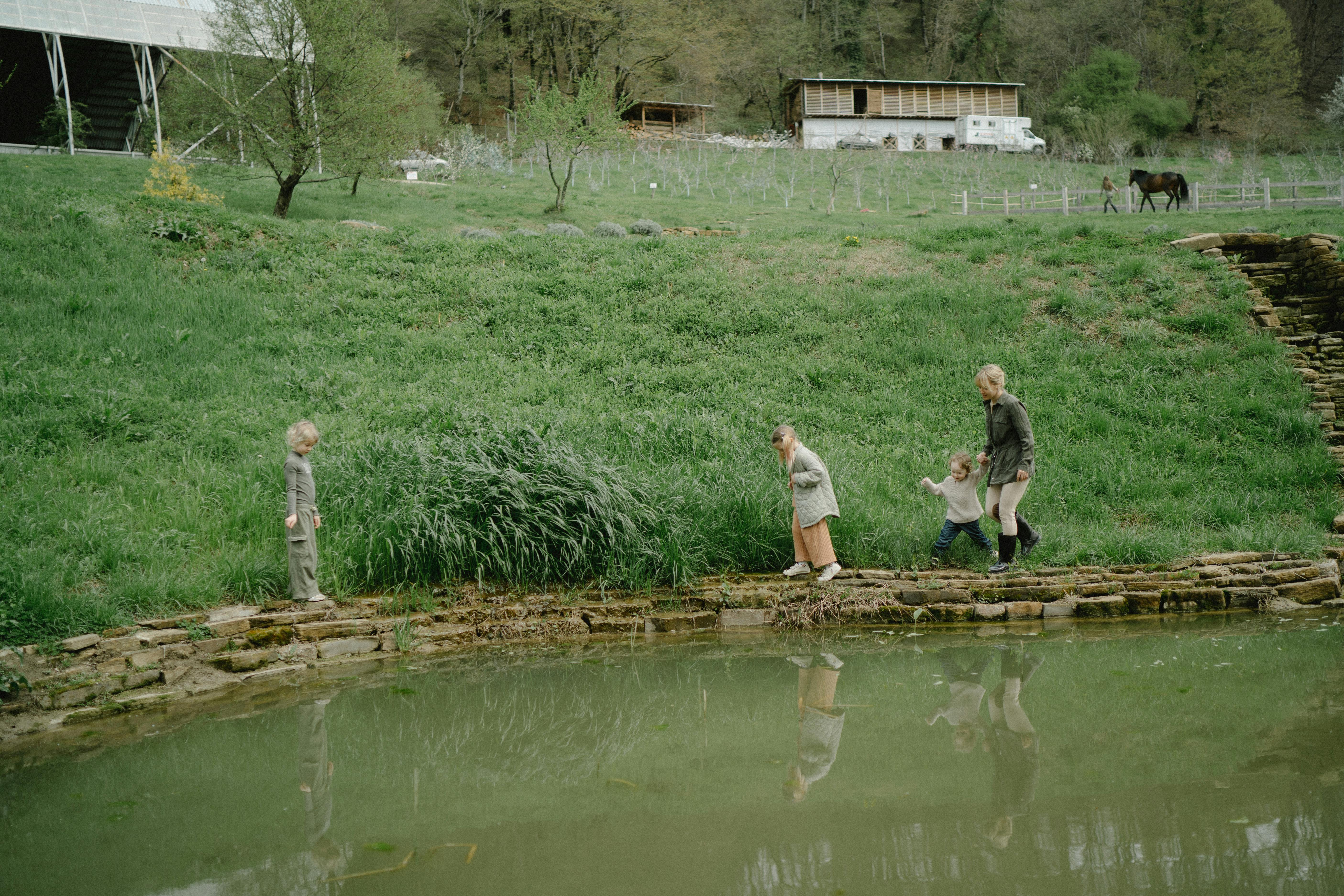 Family exploring the Yorkshire countryside