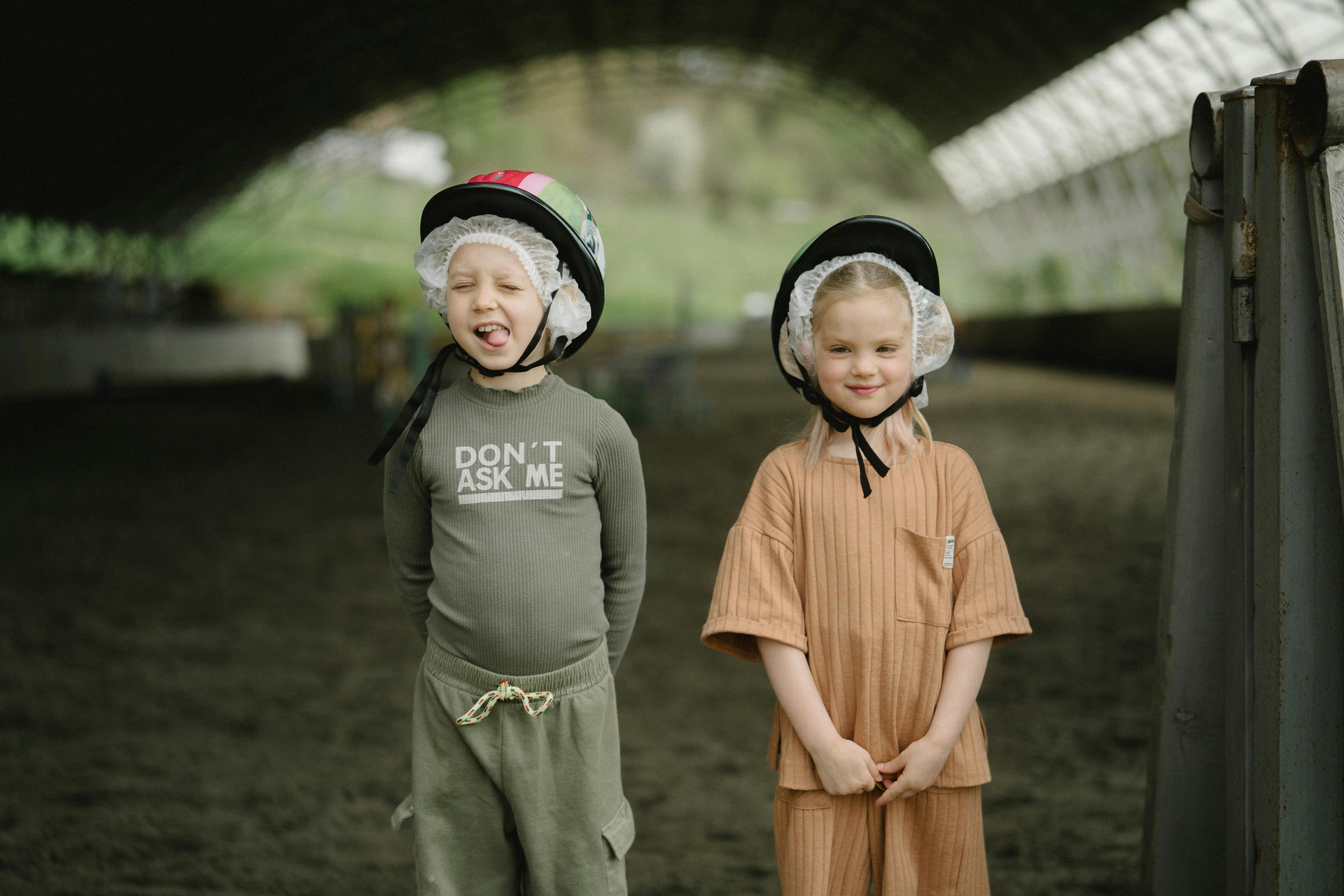 Cute Kids Wearing Helmets · Free Stock Photo