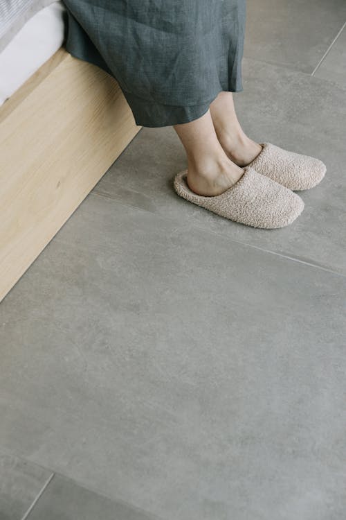 Free A Person Wearing an Indoor Slippers Stock Photo