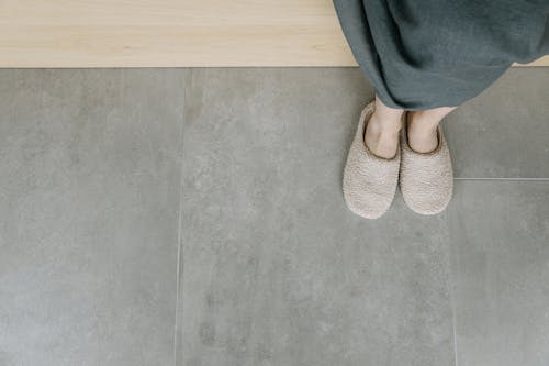 Free A Person Wearing an Indoor Slippers Stock Photo