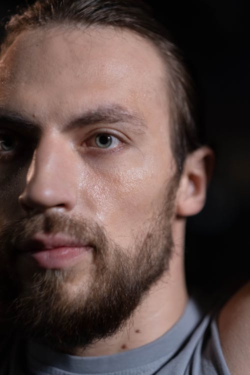 Close-Up View of a Man's Face